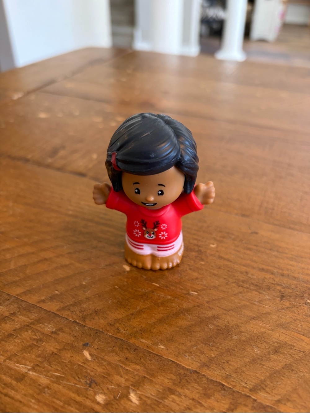Fisher Price Little People girl in Christmas pajamas as is
